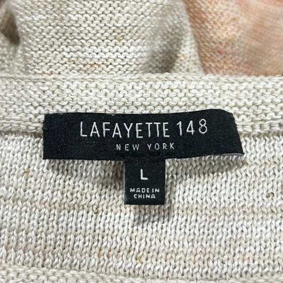 Lafayette 148 Silk Linen Ombre Bateau Neck Pullover Sweater Sedona Multi L - Picture 6 of 7